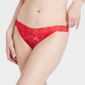Auden Lace Bikini Panties Underwear Small Red New Floral
